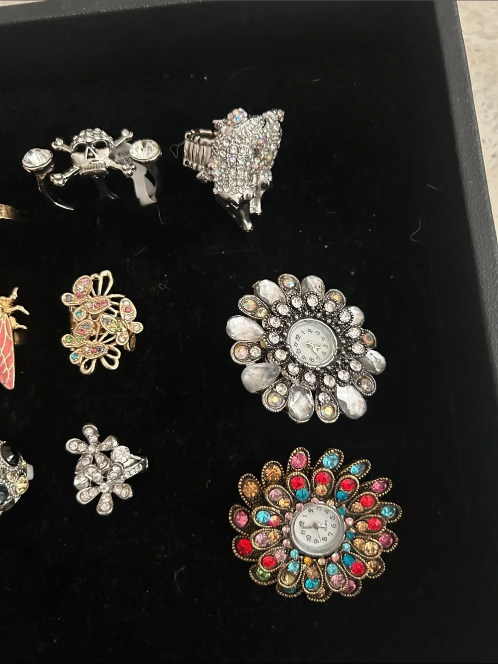 Assorted Women's Fashion Rings Set - Multicolor Stones